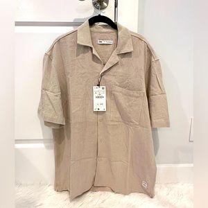 Zara men shirt/ off white color /Large